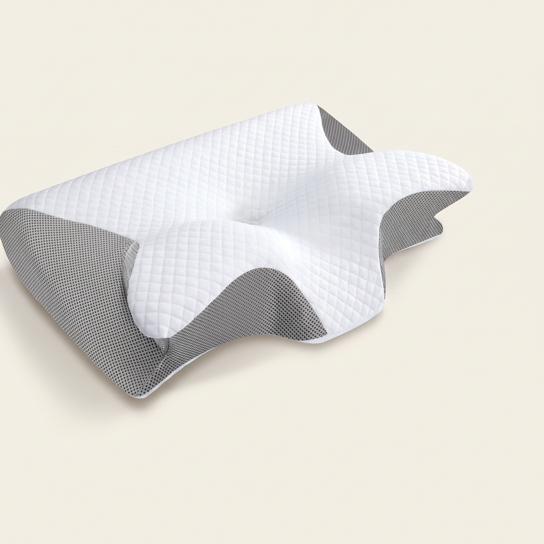 Ergonomisch traagschuim hoofdkussen op een bed