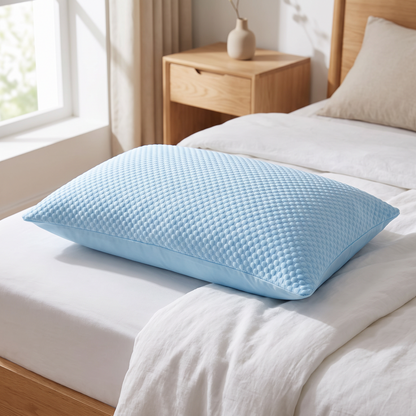 CoolRest verkoelende kussensloop op een opgemaakt bed