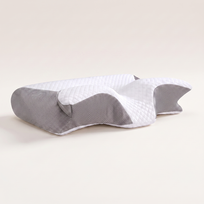 NeckRest nekkussen van opzij, met de verhoogde achterrand en de lagere kant